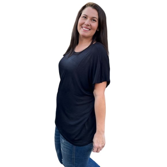 Culture Code Black Round Neck Oversized Flowy Sleeveless Tank Top CAK1557 - Picture 6 of 7